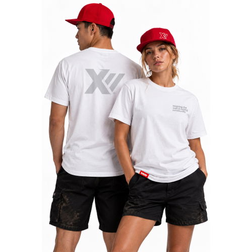 Curved Hem White Tee