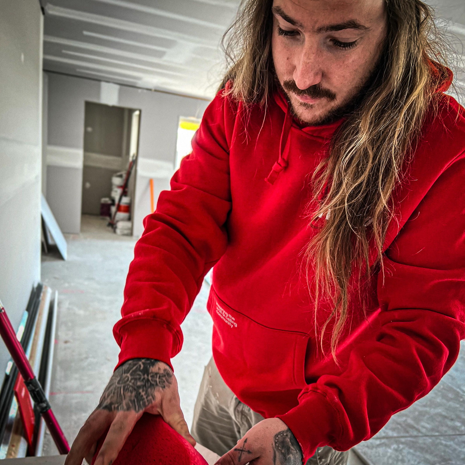 Hoodie with long hair hot sale